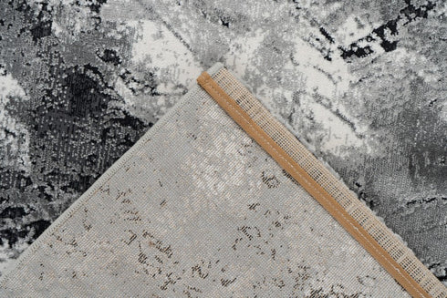 Pierre Cardin - Pablo 704 Silver Black Modern Abstract Rug - ADORE RUGS and FLOORING