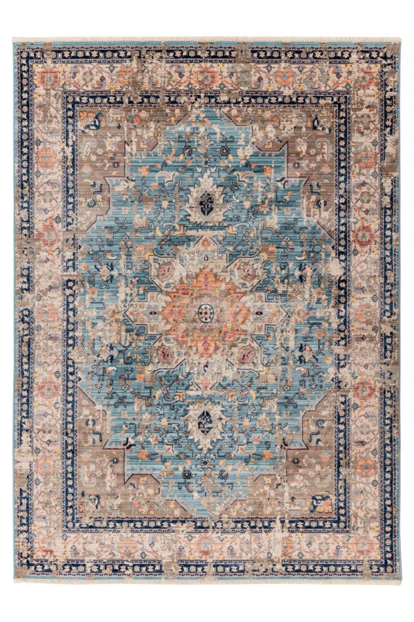 Prime 601 Blue Transitional Rug with Distressed Look - ADORE RUGS and FLOORING