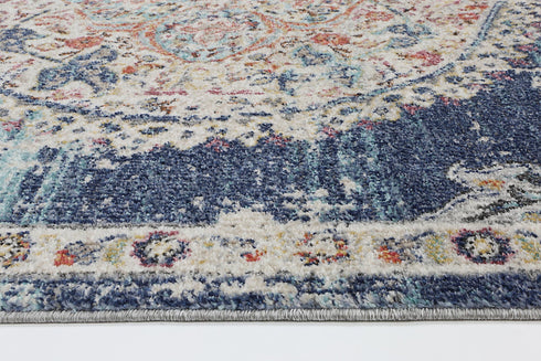 Sydney 6 Medalion Transitional Navy Multi Rug - ADORE RUGS and FLOORING