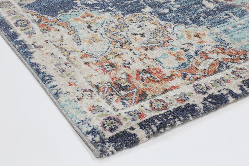 Sydney 6 Medalion Transitional Navy Multi Rug - ADORE RUGS and FLOORING