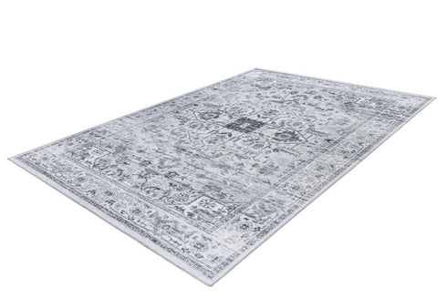 Soho 401 Silver Grey Machine Washable Rug with Floral Medallion - ADORE RUGS and FLOORING