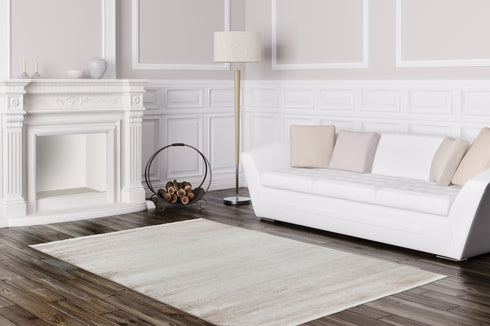 Pierre Cardin - Triomphe 501 Beige Plain Rug with Lines - ADORE RUGS and FLOORING
