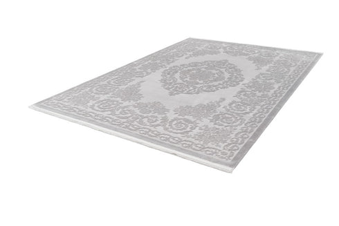 Pierre Cardin - Vendome 700 Luxury Acrylic Silver Rug with Centre Medallion - ADORE RUGS and FLOORING