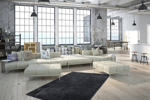 Velvet 500 Shaggy Plain Graphite Rug with Soft Touch - ADORE RUGS and FLOORING