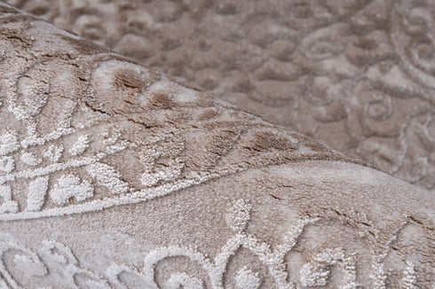 Pierre Cardin - Vendome 701 Luxury Acrylic Beige Rug with Floral Design - ADORE RUGS and FLOORING