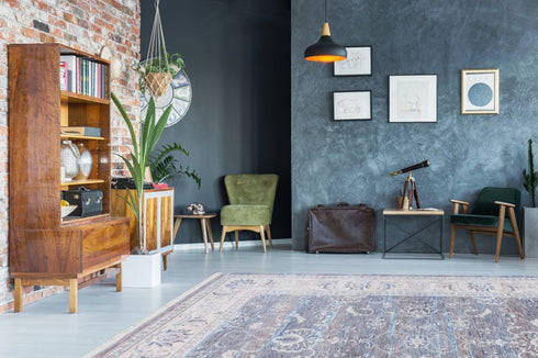 Grey Blue Faded Rug - ADORE RUGS and FLOORING