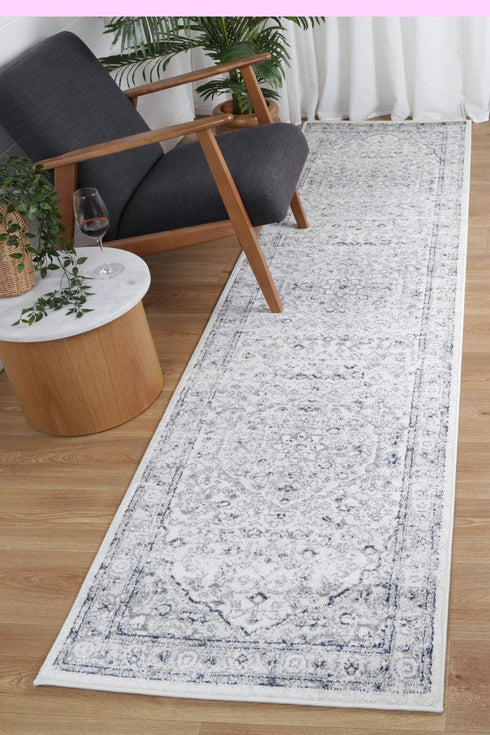 Desire Cream Navy Floral Rug - ADORE RUGS and FLOORING