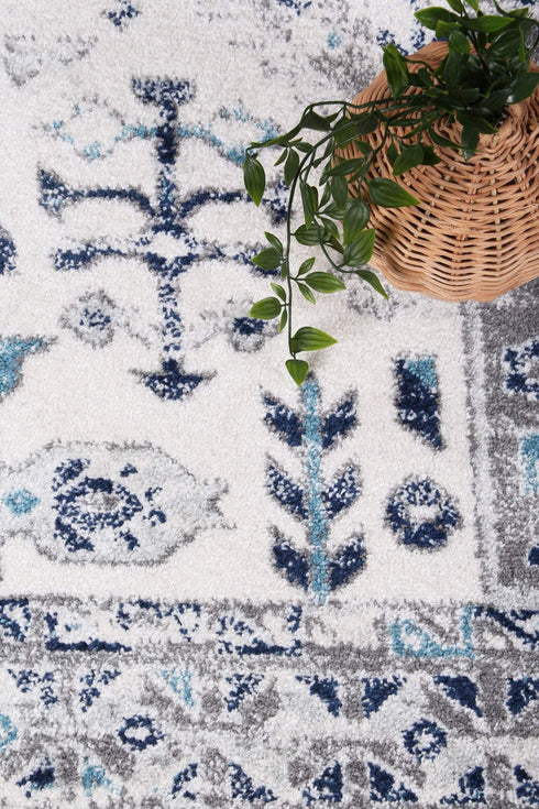 Desire Cream Blue Traditional Rug - ADORE RUGS and FLOORING