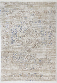 London Medallion Beige Blue Rug