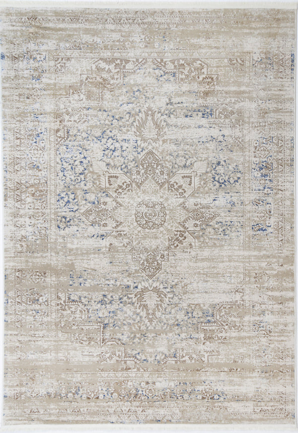 London  Medalion Beige Blue Rug - ADORE RUGS and FLOORING