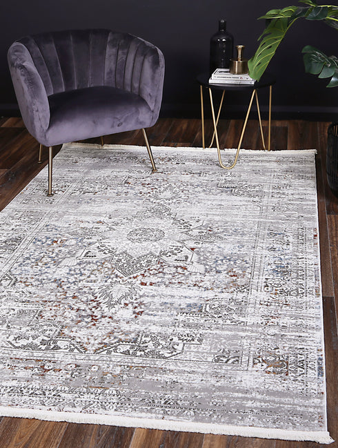 London Medalion Grey Multi Rug - ADORE RUGS and FLOORING