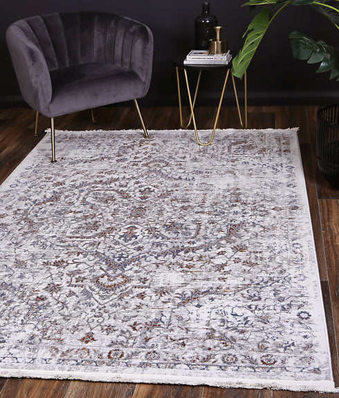 London Vintage Grey Multi Rug - ADORE RUGS and FLOORING