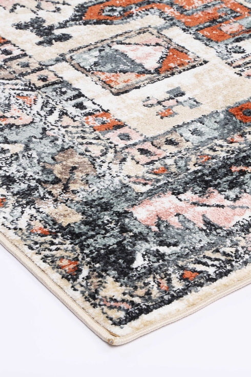 Statement Traditional Beige Black Rug - ADORE RUGS and FLOORING
