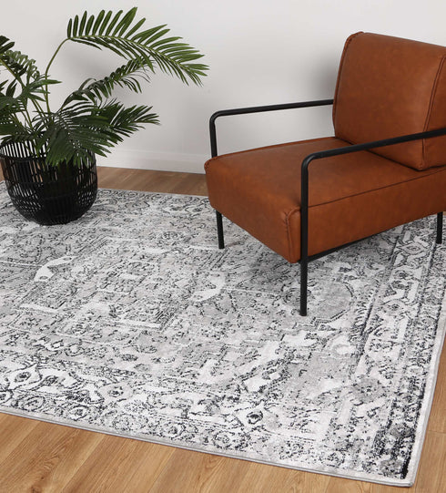 Statement Traditional Black Grey Rug - ADORE RUGS and FLOORING