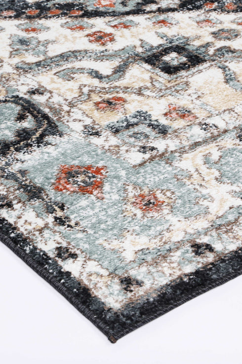 Statement Traditional Blue Charcoal Rug - ADORE RUGS and FLOORING