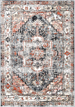 Statement Traditional Charcoal Rug
