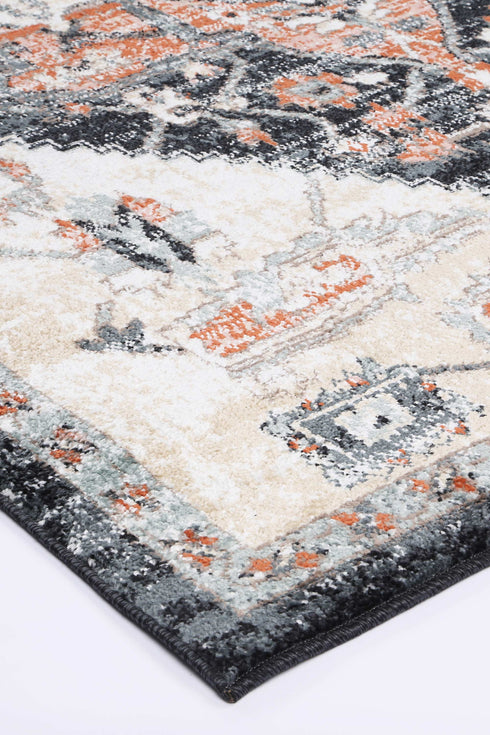 Statement Traditional Cream Black Rug - ADORE RUGS and FLOORING