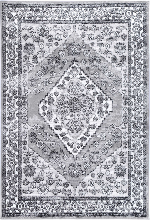 Statement Traditional Grey Black Rug - ADORE RUGS and FLOORING