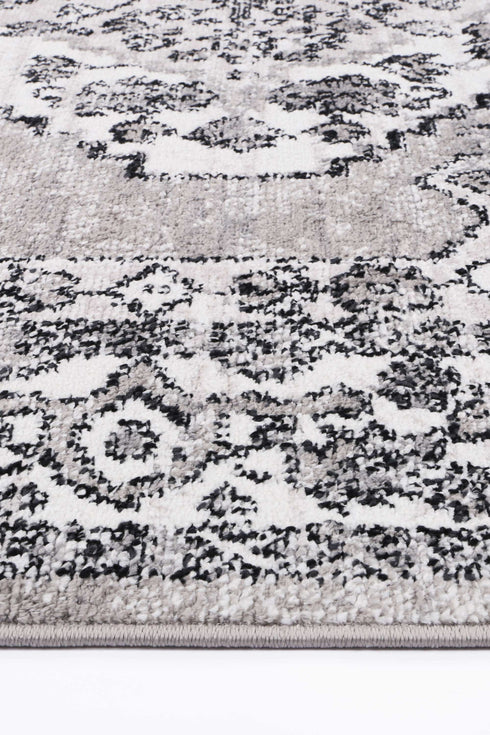 Statement Traditional Grey Black Rug - ADORE RUGS and FLOORING