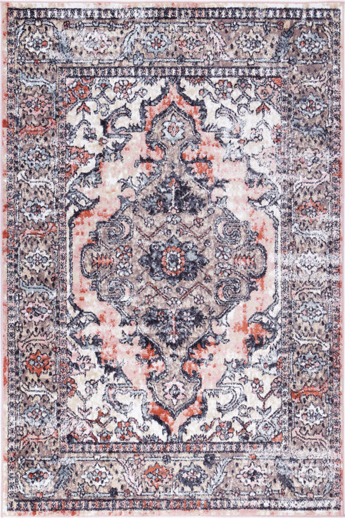 Statement Traditional Terracotta Cream Rug - ADORE RUGS and FLOORING