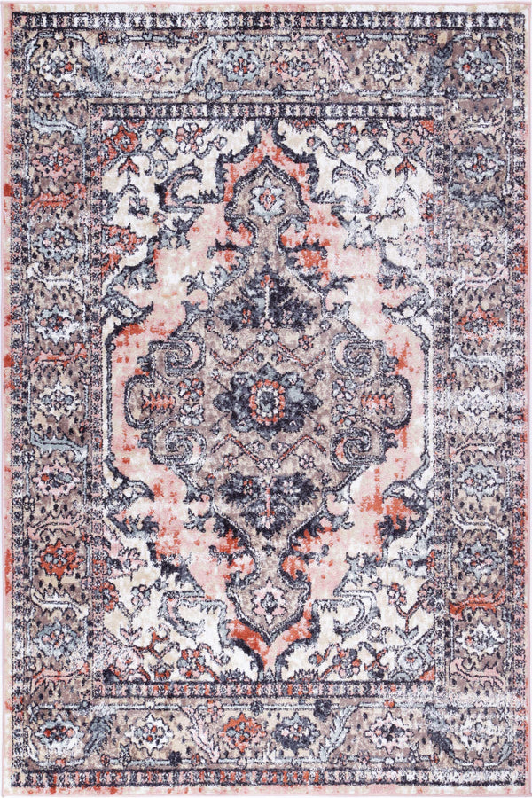 Statement Traditional Terracotta Cream Rug - ADORE RUGS and FLOORING