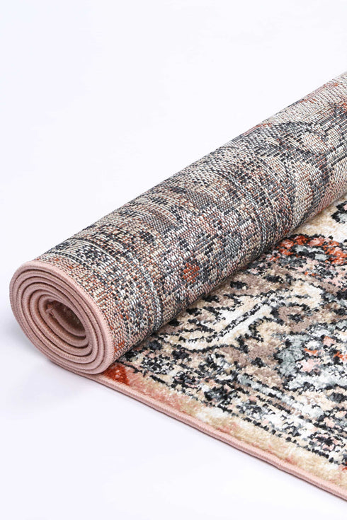 Statement Traditional Terracotta Cream Rug - ADORE RUGS and FLOORING