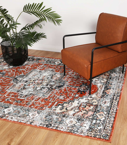 Statement Traditional Terracotta Rug - ADORE RUGS and FLOORING