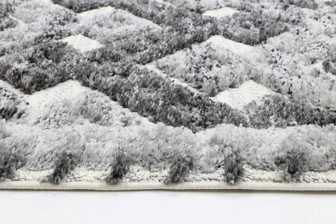 Mono Tribal Carved Lines Cream Anthracite - ADORE RUGS and FLOORING