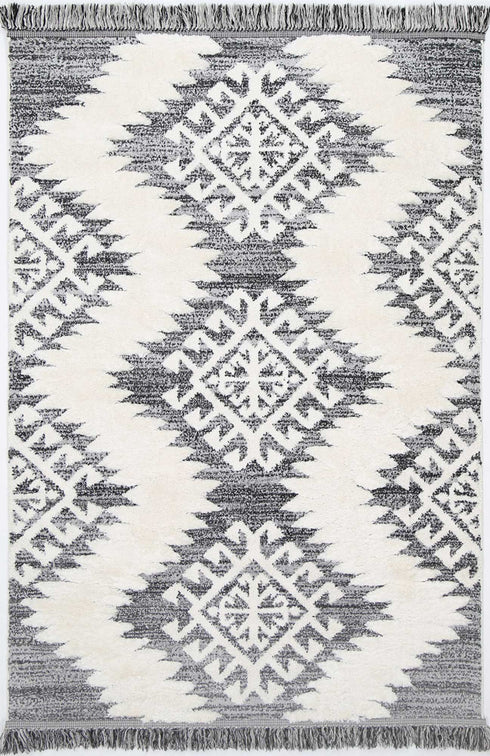 Mono Tribal Cream Anthracite - ADORE RUGS and FLOORING