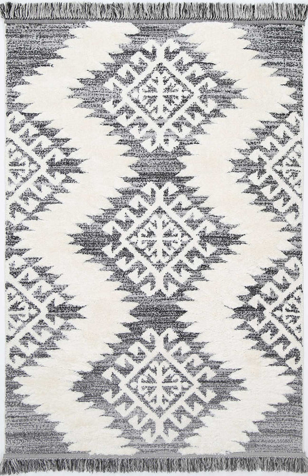 Mono Tribal Cream Anthracite - ADORE RUGS and FLOORING