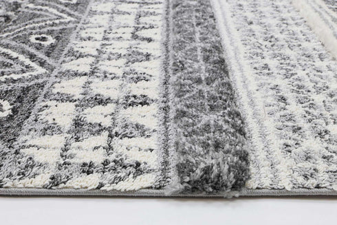 Mono Tribal Lines Cream Anthracite - ADORE RUGS and FLOORING