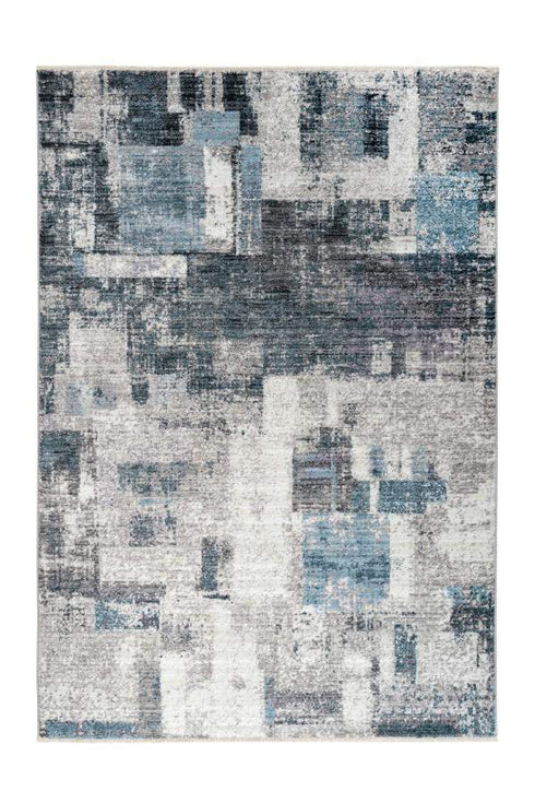 Medellin 407 Silver Blue Rug With Patch Design - ADORE RUGS and FLOORING