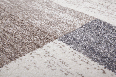 Feeling 501 Beige Silver Simple Thick Geometric Rug - ADORE RUGS and FLOORING