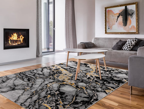 Black and Gold Rug