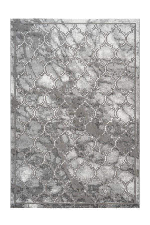 Marmaris 401 Silver Grey Trellis Rug with Moroccan Pattern - ADORE RUGS and FLOORING