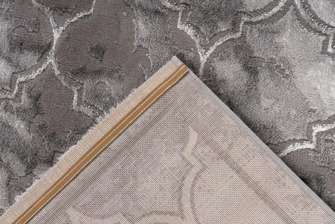 Marmaris 401 Silver Grey Trellis Rug with Moroccan Pattern - ADORE RUGS and FLOORING
