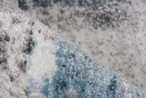 Medellin 407 Silver Blue Rug With Patch Design - ADORE RUGS and FLOORING