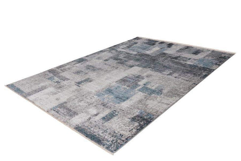 Medellin 407 Silver Blue Rug With Patch Design - ADORE RUGS and FLOORING