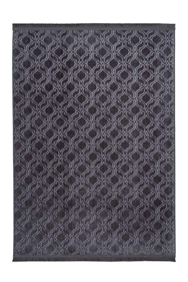 Peri 140 Graphite Soft Machine Washable Rug with Trellis Pattern - ADORE RUGS and FLOORING
