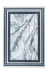 Peri 202 Silver White Machine Washable Marble Rug With Border - ADORE RUGS and FLOORING