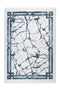 Peri 204 Silver Blue Machine Washable Marble Rug With Border - ADORE RUGS and FLOORING