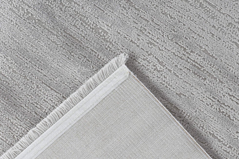 Pierre Cardin - Cardin 900 Silver Acrylic Rug with White Borders - ADORE RUGS and FLOORING