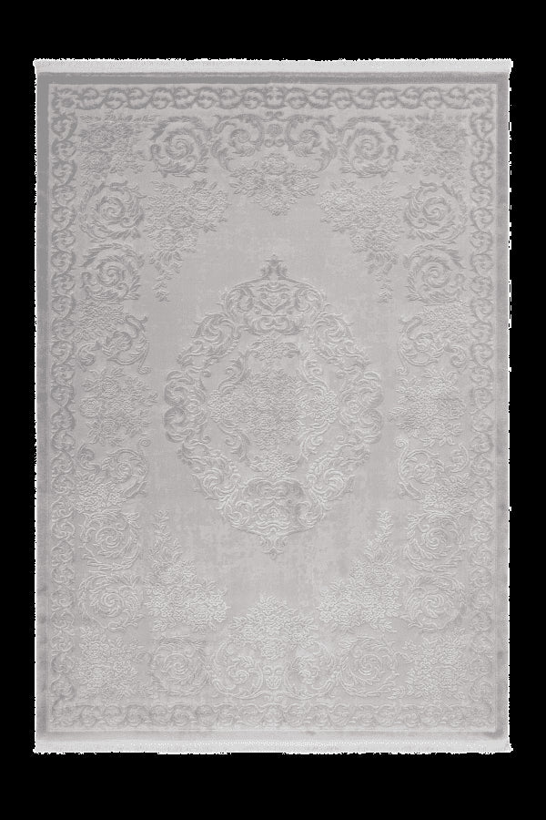 Pierre Cardin - Vendome 700 Luxury Acrylic Silver Rug with Centre Medallion - ADORE RUGS and FLOORING
