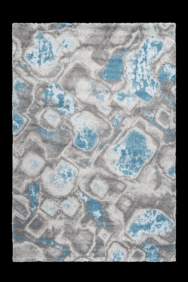 Sensation 505 Thick Modern Blue Rug with Abstract Geometric Design - ADORE RUGS and FLOORING