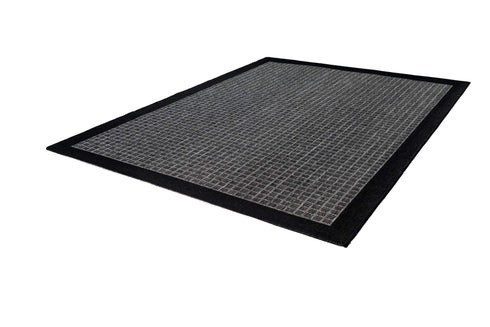 Sunset 608 Outdoor and Kitchen Silver Rug with Sisal Black Border Design - ADORE RUGS and FLOORING