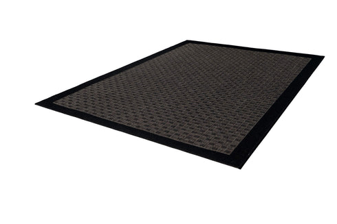 Sunset 608 Outdoor and Kitchen Taupe Rug with Sisal Black Border Design - ADORE RUGS and FLOORING