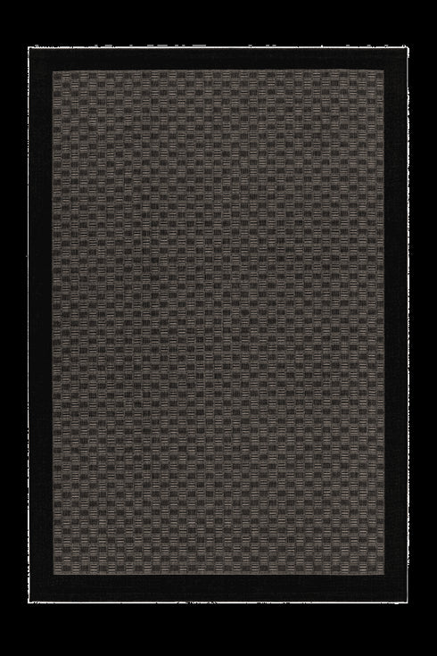 Sunset 608 Outdoor and Kitchen Taupe Rug with Sisal Black Border Design - ADORE RUGS and FLOORING