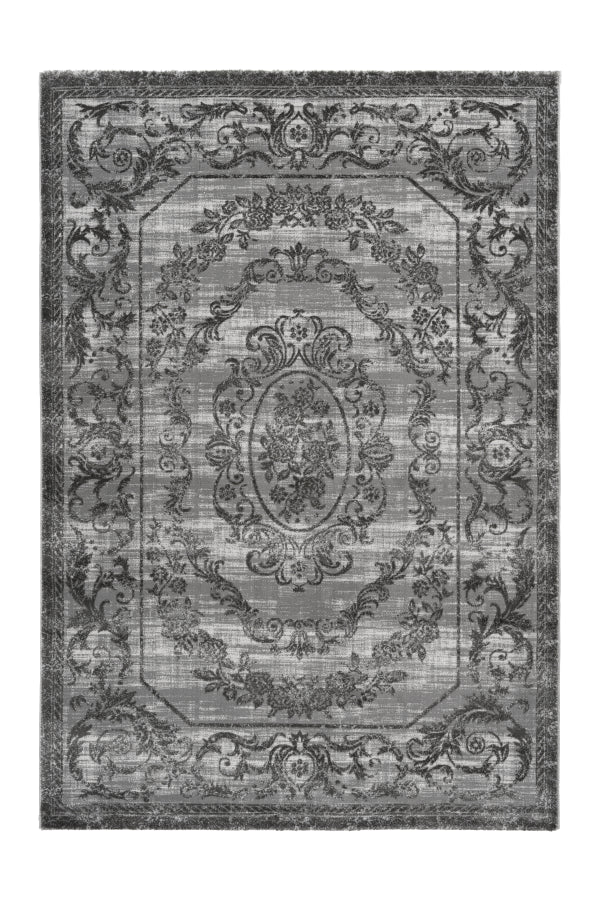 Dark Grey Floral Medallion Carpet - ADORE RUGS and FLOORING