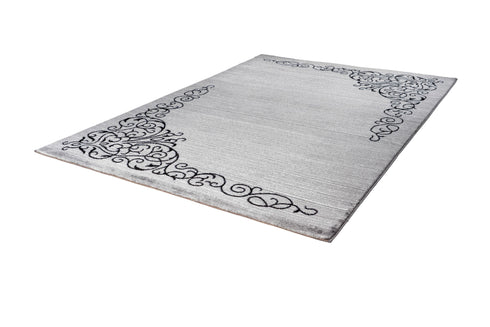 Aura 785 Silver Floral Border Rug - ADORE RUGS and FLOORING