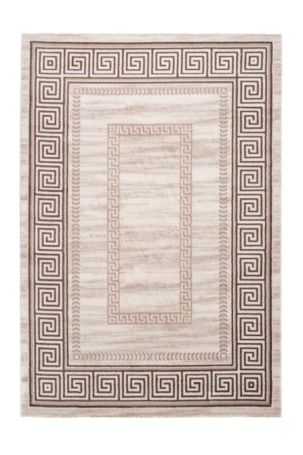Aura 786 Beige Modern Rug with Rectangular Design Border - ADORE RUGS and FLOORING